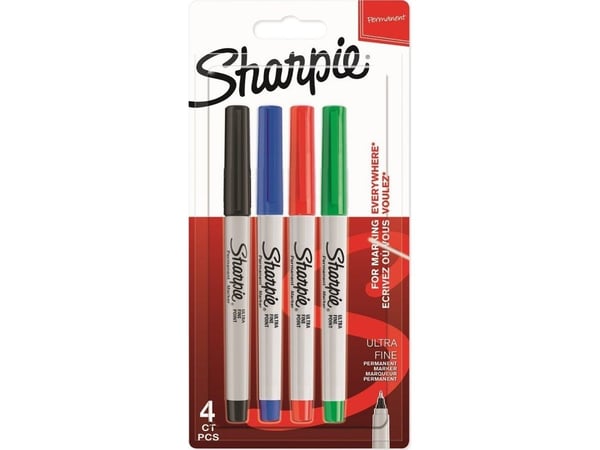 Marker Sharpie Ultra Fine 0,3 mm med 4 stk. ass farver