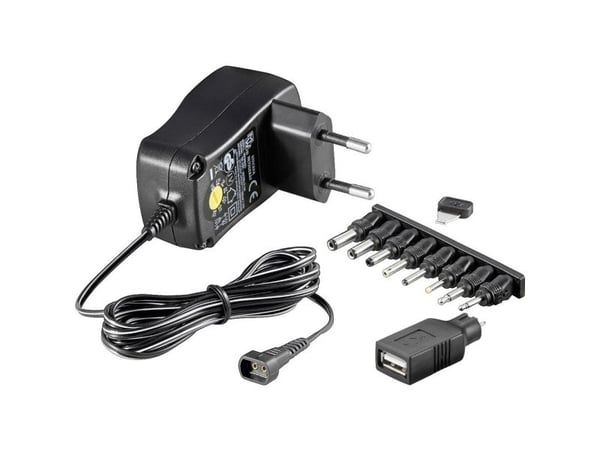 Goobay NTS 600 EuP MW 3N06GS, 12 V, 600 mAh, Sort, 109 g