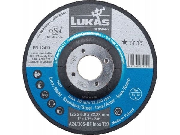 Rottluff CONVEX SHIELD T27 125*6,0*22 A24/30S-BF INOX PREMIUMFLEX