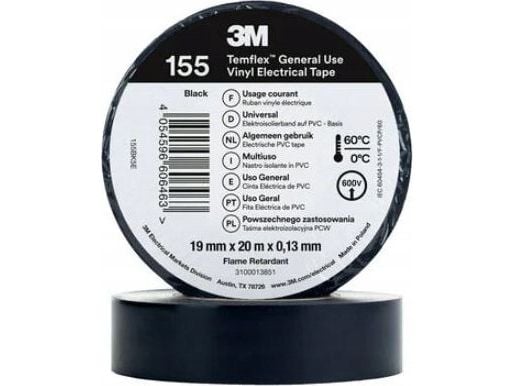 3M PVC Temflex 155 1300 DE272962783 19mmx20m eristysteippi musta