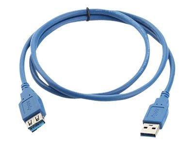 TECHly - USB-förlängningskabel - USB typ A (hane) till USB typ A (hona) - USB 3.0 - 1 cm - formpressad - blå