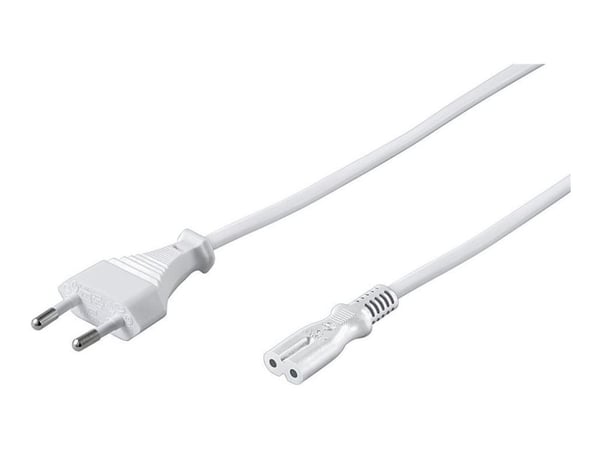 Microconnect PE030710W, 1 m, Virtapistoke tyyppi C, C7 liitin, 250 V, 2.5 A
