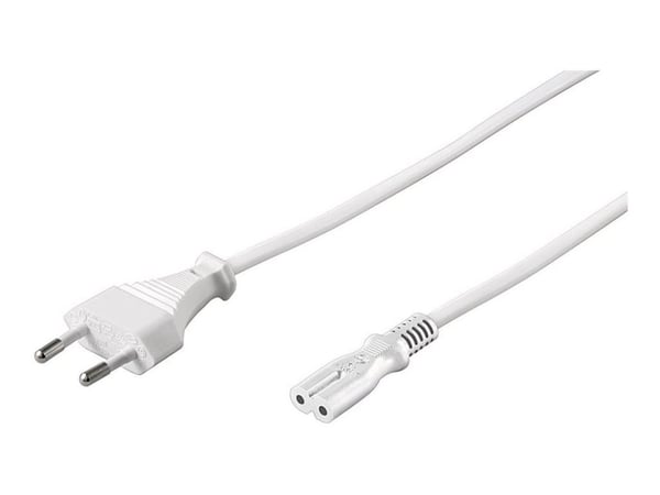 Microconnect PE030705W, 0,5 m, Virtapistoke tyyppi C, C7 liitin, 250 V, 2.5 A