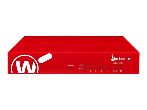 WatchGuard Firebox T45 - Sikkerhetsapparat - med 1-års Total Security Suite - 5 porter - 1GbE