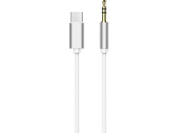 USB-kaapeli Partner Tele.com Adapter HF/audio Type C - 3,5 mm:n valkoinen kaapeli (uros)