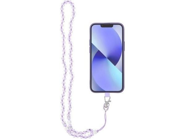 OEM Crystal Diamond mobilt oppheng / snorlengde 74 cm (37 cm i løkke) / til hals - lilla