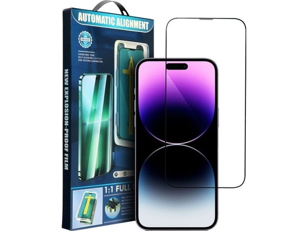 OEM 5D full glue herdet glass - til iPhone 12 Pro Max svart + applikator