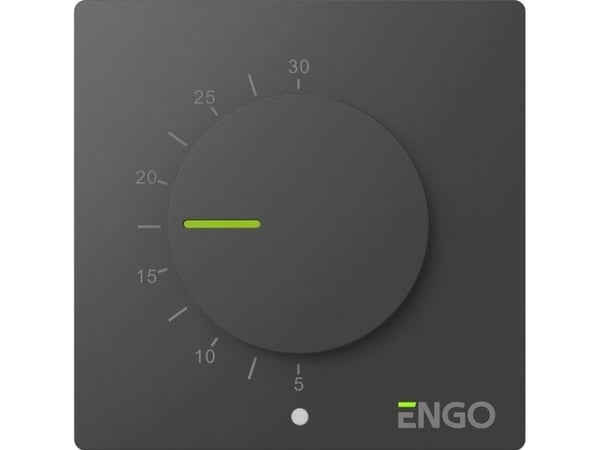 Engo SIMPLE trådbunden termostat med vred, 230V, svart ESIMPLE230B