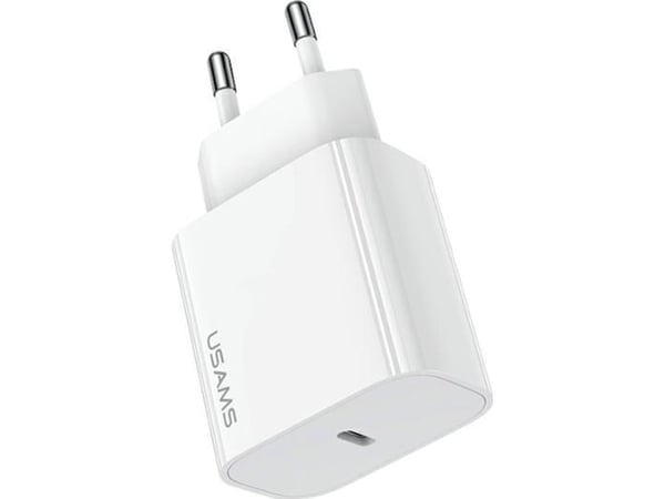 USAMS USAMS nettlader 1xUSB-C T65 PD20W (kun hode) hvit CC226TC01 (US-CC226)