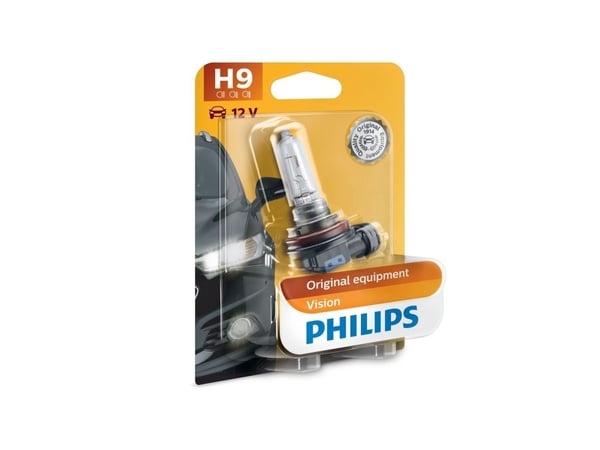 Philips Standard 12361B1 Frontlyspærer til bil, 65 W, 12 V, H9, Halogen, 1 stykker
