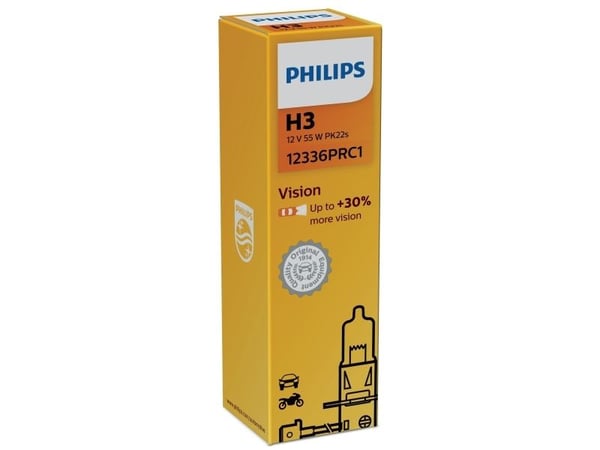 Philips Vision 12336PRC1 Bedre sikt, 55 W, 12 V, H3, Halogen, 1 stykker