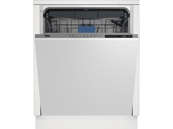 Beko BDIN25323, Täysin integroitu, Kokonaiskoko (60 cm), Valkoinen, LED, 4 kori(a), Ruostumaton teräs