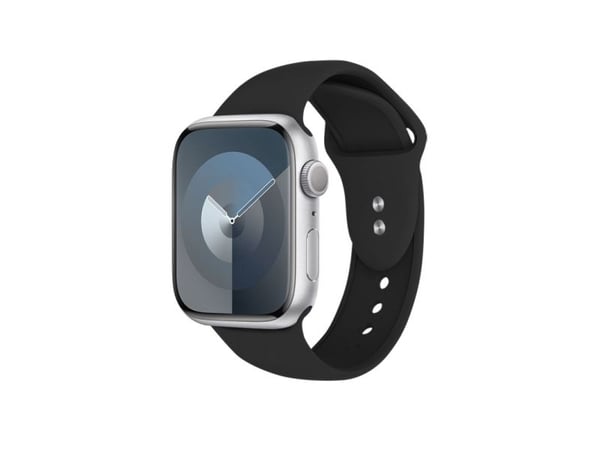Crong CRG-40LQB-BLK, Klokkereim, Apple, Apple Watch 42/44/45/49mm, Silikon, Metallisk