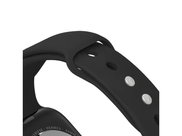 Crong CRG-40LQB-BLK, Klokkereim, Apple, Apple Watch 42/44/45/49mm, Silikon, Metallisk