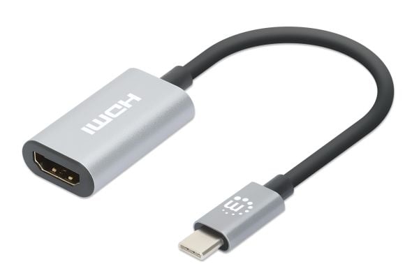 Manhattan 153973, 0.11 m, USB Type-C, HDMI, Urosliitin, Naarasliitin, Suora, Suora liitin