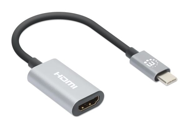 Manhattan 153973, 0,11 m, USB Type-C, HDMI, Hankjønn, Hunkjønn, Rett
