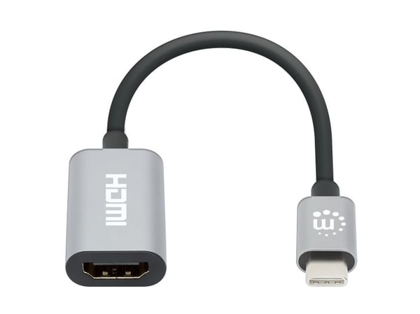 Manhattan 153973, 0,11 m, USB Type-C, HDMI, Hankjønn, Hunkjønn, Rett