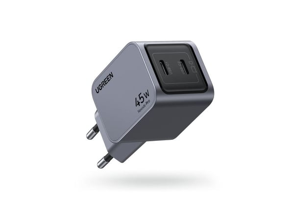 Ugreen Nexode Pro 45W verkkolaturi, 2x USB-C (harmaa)