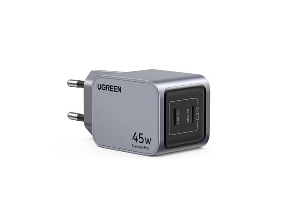 Ugreen Nexode Pro 45W verkkolaturi, 2x USB-C (harmaa)