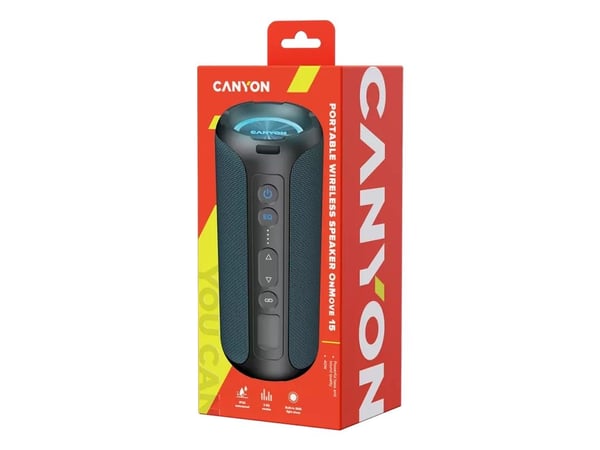Canyon CNE-CBTSP15BK, 40 W, Trådløs, 10 m, Stereo bærbar høyttaler, Blå, Cylinder