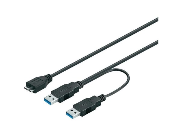 Goobay 95746, 0,3 m, USB A, Micro-USB B, USB 3.2 Gen 1 (3.1 Gen 1), Hankjønn/hankjønn, Sort
