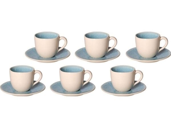 ROSE&TULIPANI CONCERTO FUSE AZZURRO - espressokoppesett 6 stk 90 ml