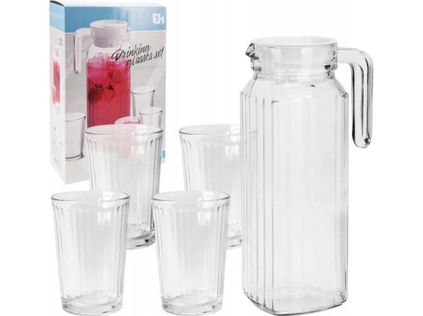 Excellent Houseware glass med lokk 1,1 l / 190 ml 5 deler