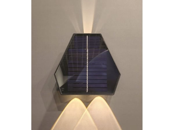 BestService vegglampe Lumax Solar LGS510CT solcellelampe vegglampe 3X1,5W 50LM 3,7VX1500 mAh CCT IP54 svart