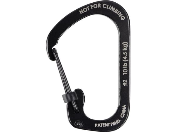 Nite Ize SlideLock, Strak åpning, Låsbar, D-formet, Rustfritt stål, Sort, 28 mm