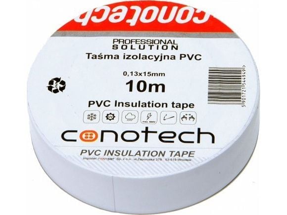 Conotech Eristysteippi valkoinen PVC 0,13x15x10m NS