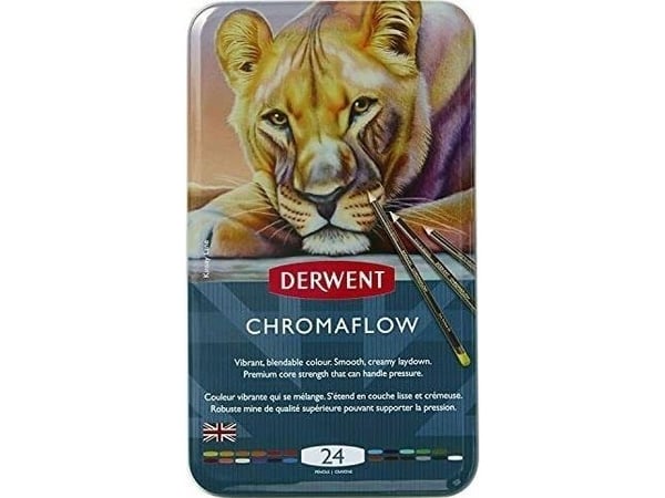 Derwent färgpennor Chromaflow 24 st metallfodral