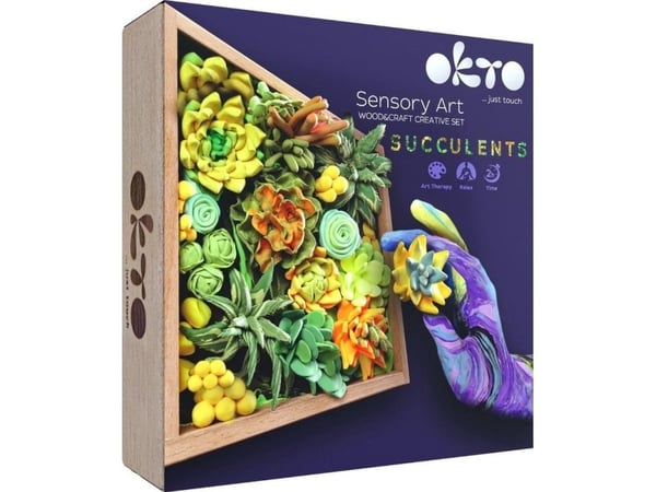 Maksik kreativt sett Wood&Craft DIY sukkulenter 21x21 cm 10009