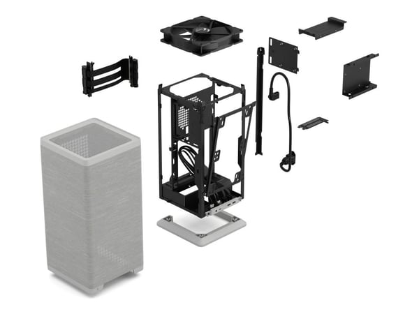 Fractal Design Mood - PC-etui - mini-ITX - ingen strømforsyning (SFX / SFX-L) - lysegrå - USB/Audio/Mic