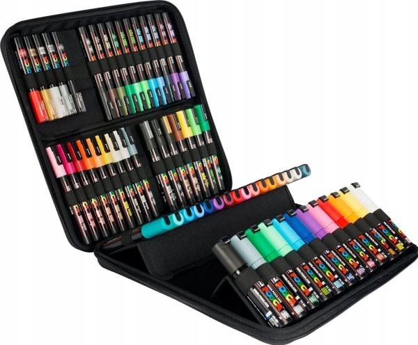 Uni Posca 60 assorted colours in case.