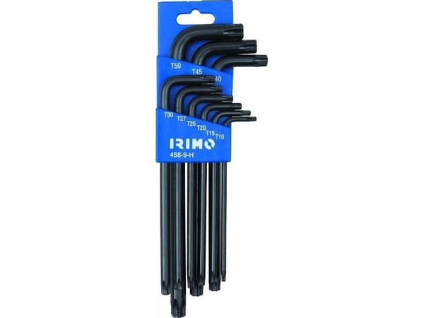 Torx®-avainsarja, musta, 9 kpl, kaikki koot on merkitty pidikkeeseen paremman yleiskuvan saamiseksi, T10 T15 T20 T25 T27 T30 T40 T45 T50