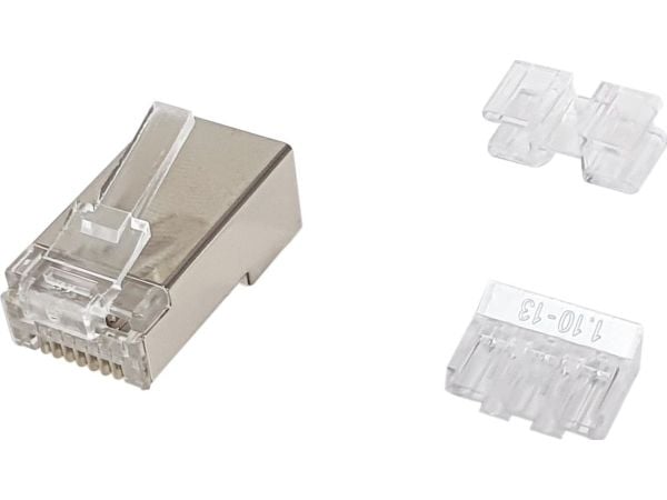 Equip 121147, RJ-45, Satin Stål, Gjennomsiktig, Hankjønn, Rett, Cat6a, Gull