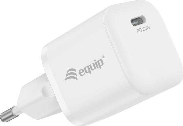 Conceptronic Equip laddare 1-port 20 W, 1xUSB-C PD 25 (25 st./förp.) vit