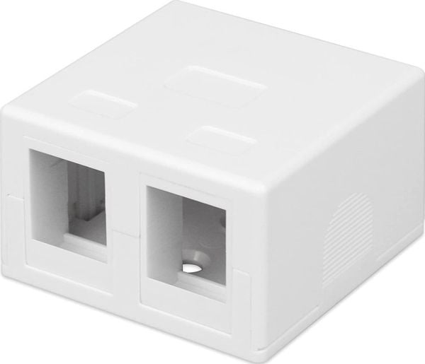 Techly 366310 Overflatemontert hus for 2 Keystone RJ45- eller RJ11/12-moduler