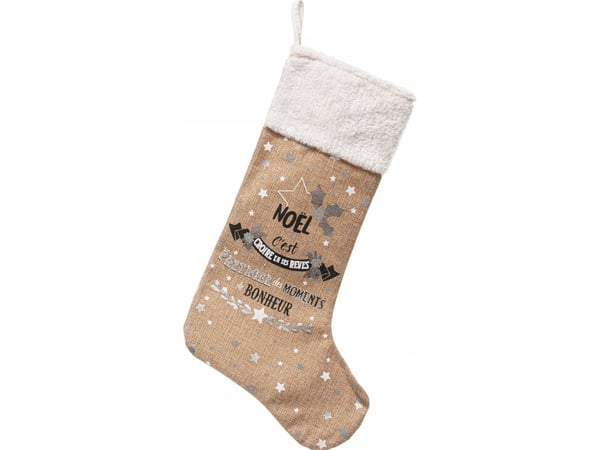 Fééric Lights & Christmas julstrumpa för presenter, jute, 45 cm
