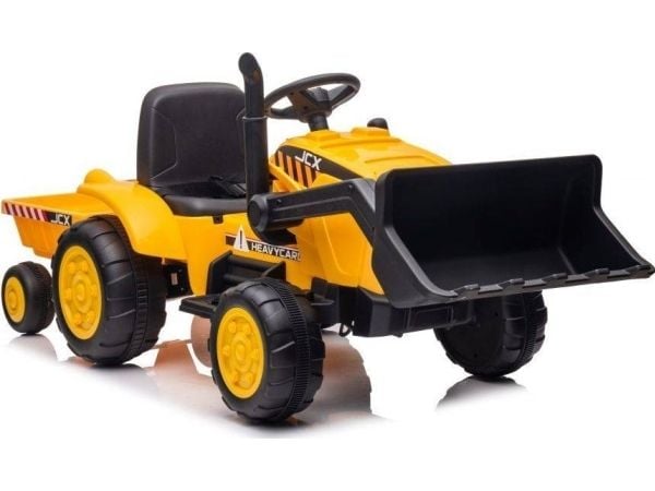 Lean Cars traktor på batteri med tilhenger S617 gul