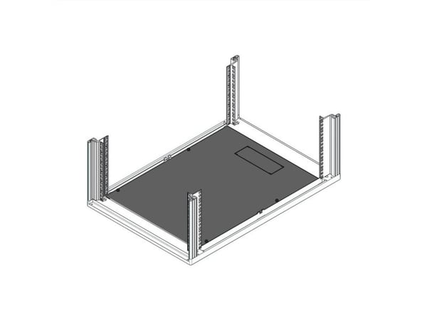 nVent SCHROFF 25230149 golvplatta 19" nätverksskåp stängd för skabsdjup från 500 mm svart/grå