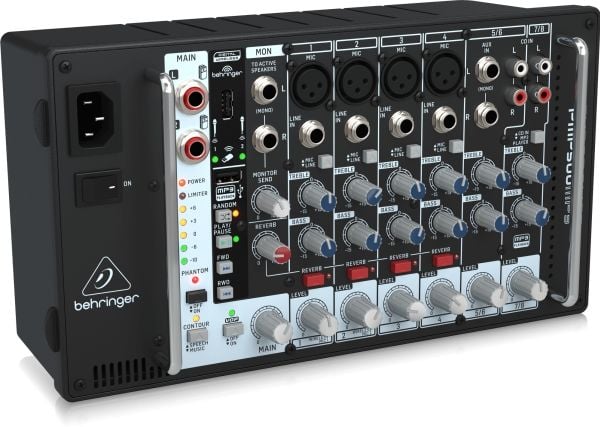 Behringer PMP500MP3, 8 kanaler, Svart