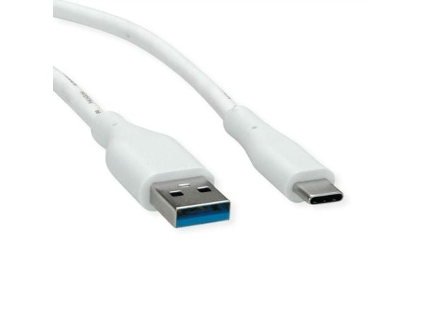 VALUE 11.99.9035, 2 m, USB A, USB C, USB 3.2 Gen 1 (3.1 Gen 1), 5 Gbit/s, Hvit