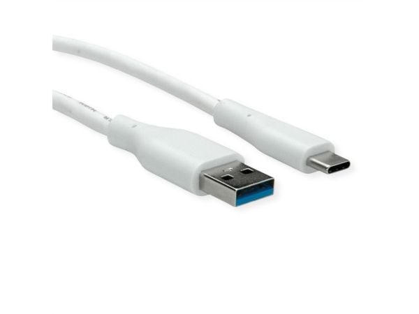 VALUE 11.99.9035, 2 m, USB A, USB C, USB 3.2 Gen 1 (3.1 Gen 1), 5 Gbit/s, Hvit