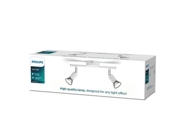 Philips Limbali-spotlys til tak/vegg, 2 stk., Overflateegnet, GU10, 2 ampuller, LED, 220-240 V, Hvit