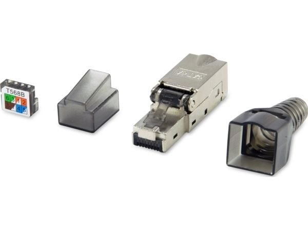 Equip 121171, RJ-45, Nickel, Hankjønn, Rett, Metall, Plast, Cat6a