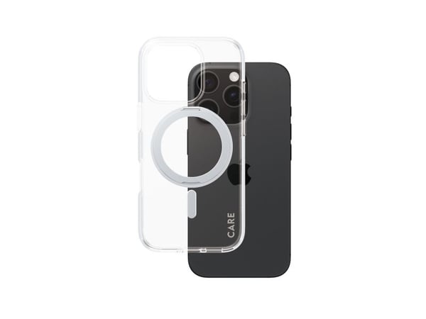 CARE by PanzerGlass - Baksidedeksel for mobiltelefon - med stativ - MagSafe-samsvar - termoplast-polyuretan (TPU), polykarbonat (PC), aluminiumsleg...