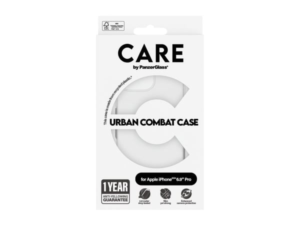 CARE by PanzerGlass Urban Combat - Baksidedeksel for mobiltelefon - med klar ramme - oleofobisk belegg, termoplast-polyuretan (TPU), polykarbonat (...