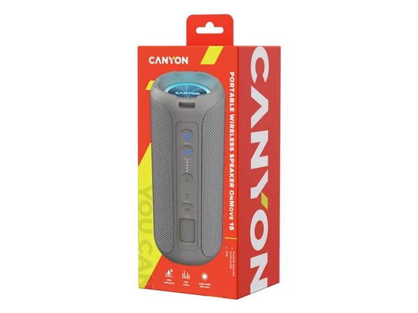 Canyon CNE-CBTSP15BG, 40 W, Trådløs, 10 m, Stereo bærbar høyttaler, Beige, Cylinder