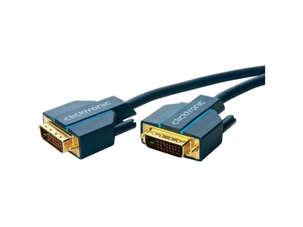 ClickTronic 5m DVI-D Connection, 5 m, DVI-D, DVI-D, Blå, Gull, 7,92 Gbit/s
